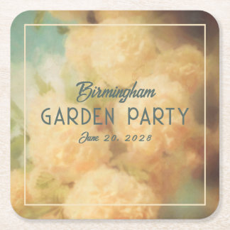  stijl Snowball Flowers Garden Party Squar Vierkante Kartonnen Onderzetter
