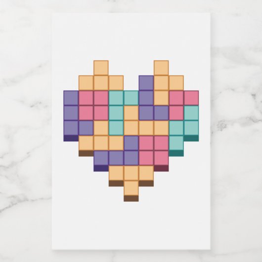 Stijl spelhartritme blokkeren voedselcontainer etiket (Enkel label)