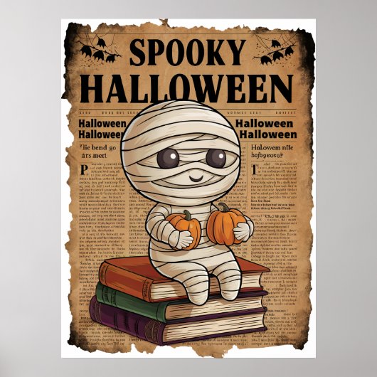  stijl Spooky Halloween krant Mummy Poster (Voorkant)
