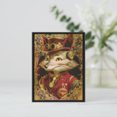  Stijl Steampunk Fox Briefkaart (Staand voorkant)
