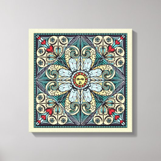  stijl Sun Mandala Canvas Print (Voorkant)