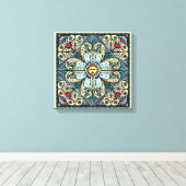  stijl Sun Mandala Canvas Print (Insitu (Houten vloer))
