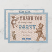  stijl teddybeer Dank u Briefkaart (Voorkant / Achterkant)