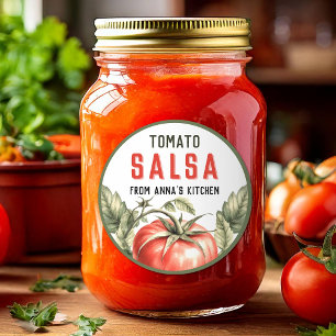 Stijl Tomaat Salsa aangepast label