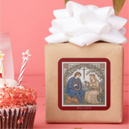  stijl Tristan en Isolde legende Vierkante Sticker