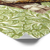  stijl uil vogel op groene Poster kunst (Hoek)