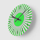 Stijl van 70 s Heldergroene Sunburst Ronde Klok (Hoek)