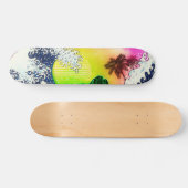 Stijl van de 80s De grote golf en palmbomen Skateboard (Horizontaal)