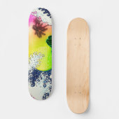 Stijl van de 80s De grote golf en palmbomen Skateboard (Voorkant)