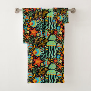 Stijl van de Cartoon Aquatic Life Bad Handdoek