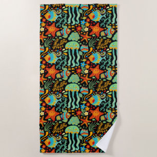 Stijl van de Cartoon Aquatic Life Strandlaken
