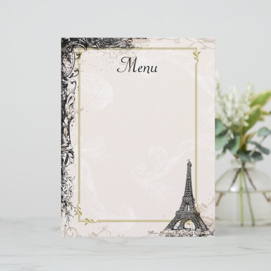  stijl van het menu Eiffel Tower (Staand voorkant)