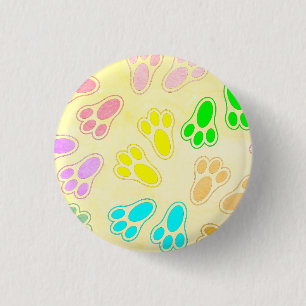 stijl van het paaspatroon van bunny Paw Ronde Button 3,2 Cm