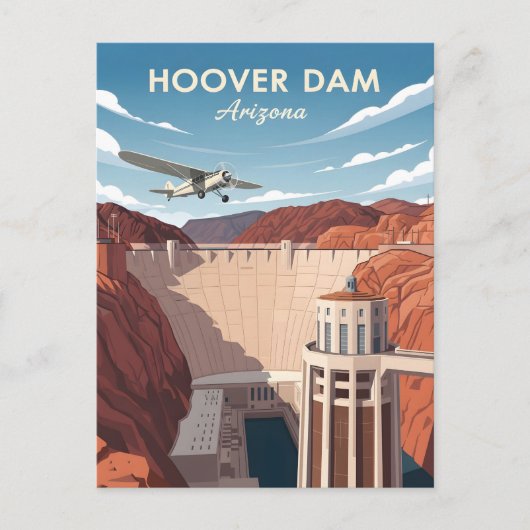 stijl van Hoover Dam Briefkaart (Voorkant)
