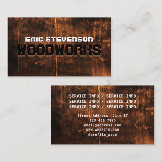 Stijl van wolfraamsnijhout visitekaartje (Voorkant / Achterkant)