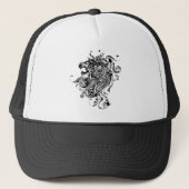 Stijl van zwart-wit leeuwenkop-Tattoo Trucker Pet (Voorkant)