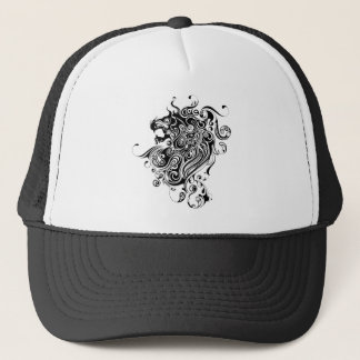 Stijl van zwart-wit leeuwenkop-Tattoo Trucker Pet