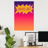 Stijl verkoopbord Comic Book Burst Poster (Thuiskantoor)