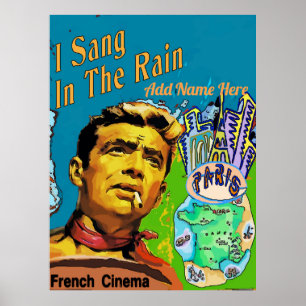 stijl Vervagen Cinema Sang Rain, bewerken tekst Poster