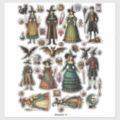  Stijl Victoriaans heksen warlocks kunst Sticker (Vel)