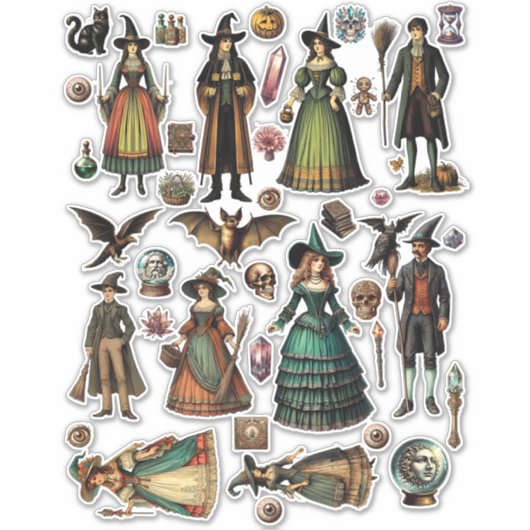  Stijl Victoriaans heksen warlocks kunst Sticker (Voorkant)