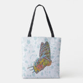 stijl vliegende vlinder Canvas tas (Achterkant)