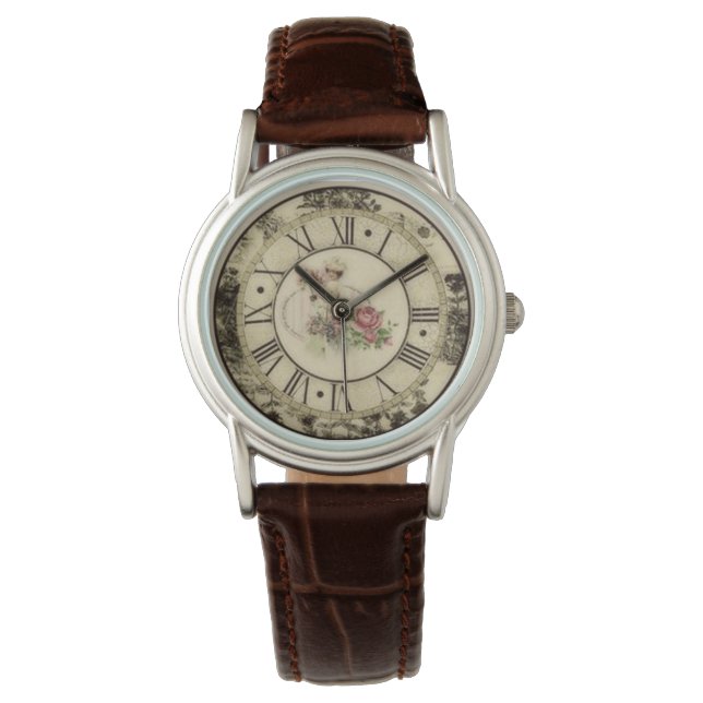 Stijl: Vrouwen Rhinestone White Enamel Watch Horloge (Voorkant)