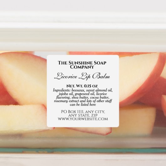 stijl waterdichte lipbalsem label - wit (Aangebracht)