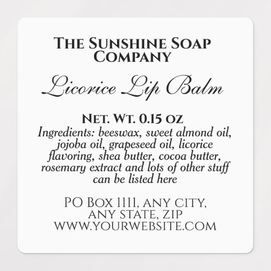 stijl waterdichte lipbalsem label - wit (Design 1)