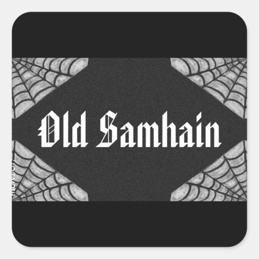  stijl Web Old Samhain Witch Wizard Pagan Vierkante Sticker (Voorkant)