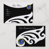 STIJL WINGS MONOGRAM, BLUE SAPPHIRE PER VISITEKAARTJE (Voorkant / Achterkant)