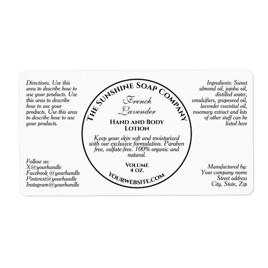 stijl witte cosmetica flesetiket etiket (Voorkant)