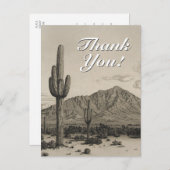  stijl woestijnscene + "Dank u" Briefkaart (Voorkant / Achterkant)