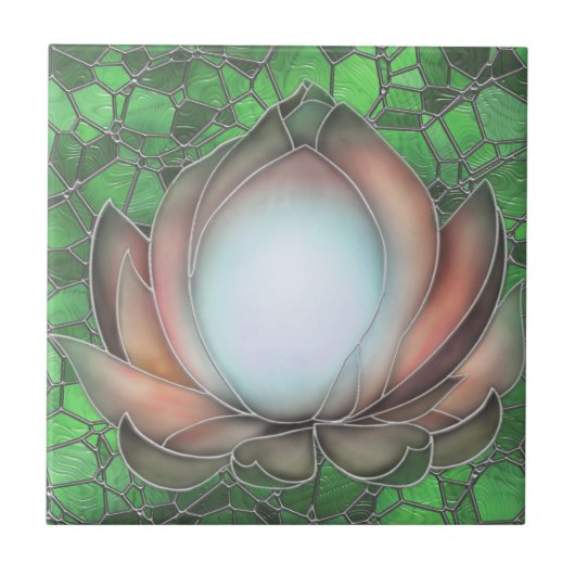  stijl Zalm Lotus Ceramic Tile Tegeltje (Voorkant)