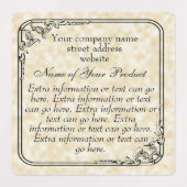  stijl zeep en cosmetica Tan Parchment style Labels (Design 1)