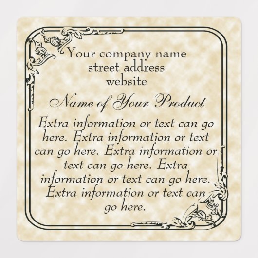  stijl zeep en cosmetica Tan Parchment style Labels (Design 2)