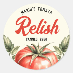  stijl Zelfgemaakte Tomaat Relish inblikken Ronde Sticker