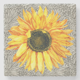 stijl zonnebloem bloem geel grijs stenen onderzetter