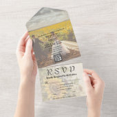 stijl zonnebloem QR code foto Afbeelding All In One Uitnodiging (Afscheurbaar)