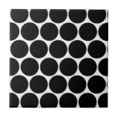 stijl zwart polka gestippeld tegeltje (Voorkant)