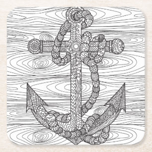 Stijlankerpunt en -helling vierkante kartonnen onderzetter