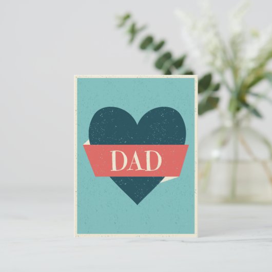  stijlblauw hartritme rode banner briefkaart (Staand voorkant)