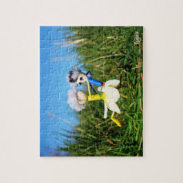 Stijldansende Fubby's in Narcissen jurk. Legpuzzel