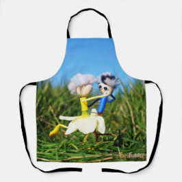 Stijldansende Fubby's in Narcissen jurk. Schort