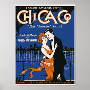 Stijldanstel uit de jaren 20, Chicago muziek Poster