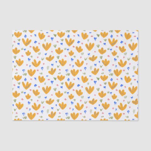  stijlgeel bloemenpatroon tissuepapier (Voorkant)