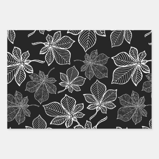 Stijlgevende bladeren 3 inpakpapier vel (Voorkant)
