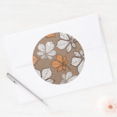 Stijlgevende bladeren 7 ronde sticker (Envelop)