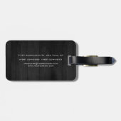 Stijlgrijs rood monogram modern bagagelabel (Achterkant horizontaal)