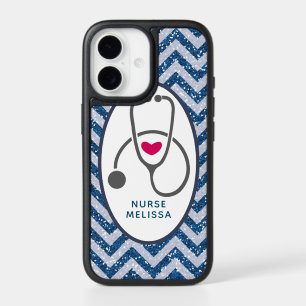 Stijlgrijze Stethoscoop op blauw Chevron Pattern